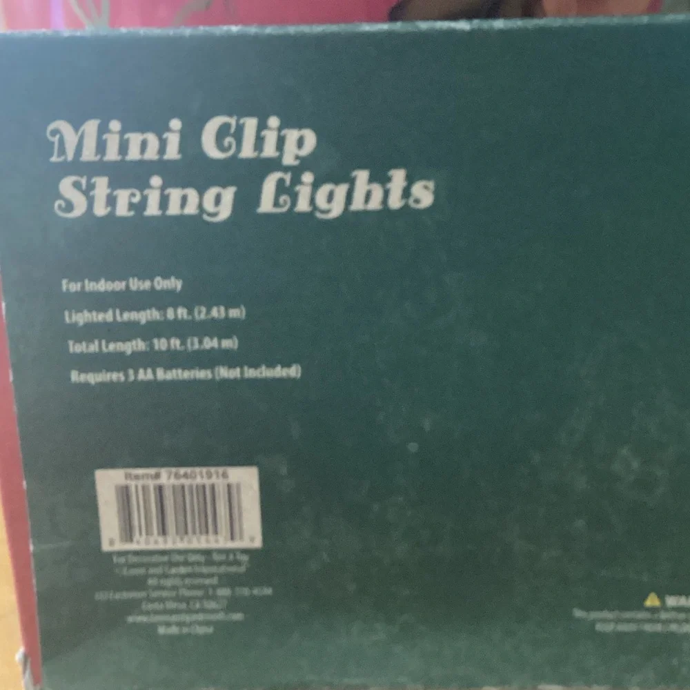 Mini Clip String Lights with Red and Green Clips